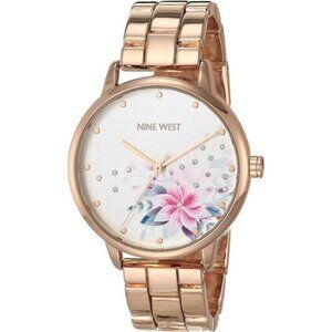 Women's Rose Gold Crystal Accented Bracelet Watch